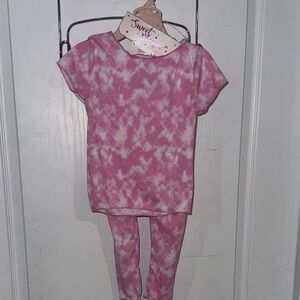 Sweet Dreams Young Hearts Girls Toddler Pajamas Pink Tie Dye NWT 4T